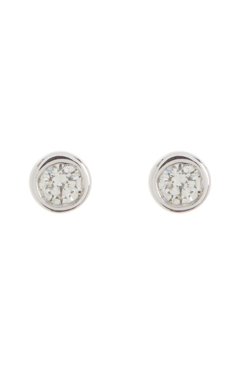 Bony Levy 14K Gold Bezel Diamond Stud Earrings - 0.15 ctw., Main, color, 14K White Gold