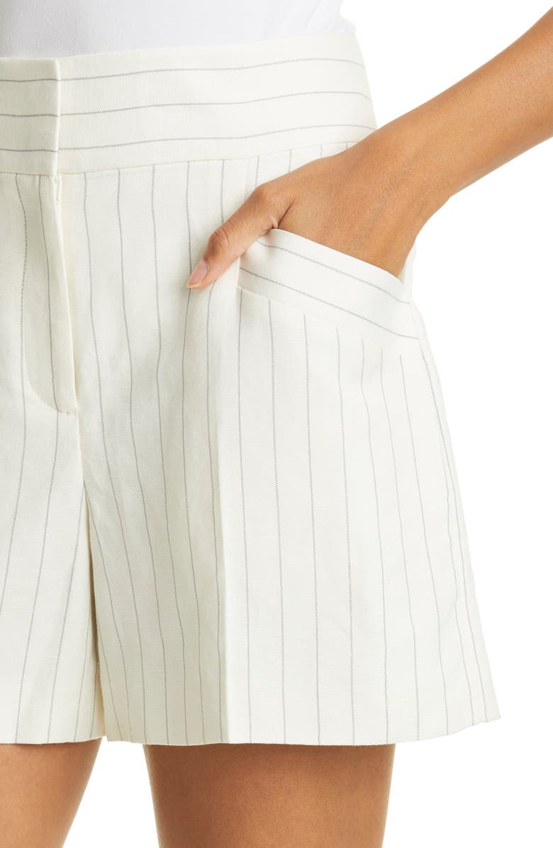 Club Monaco Stripe Linen Blend Shorts, Alternate, color, 