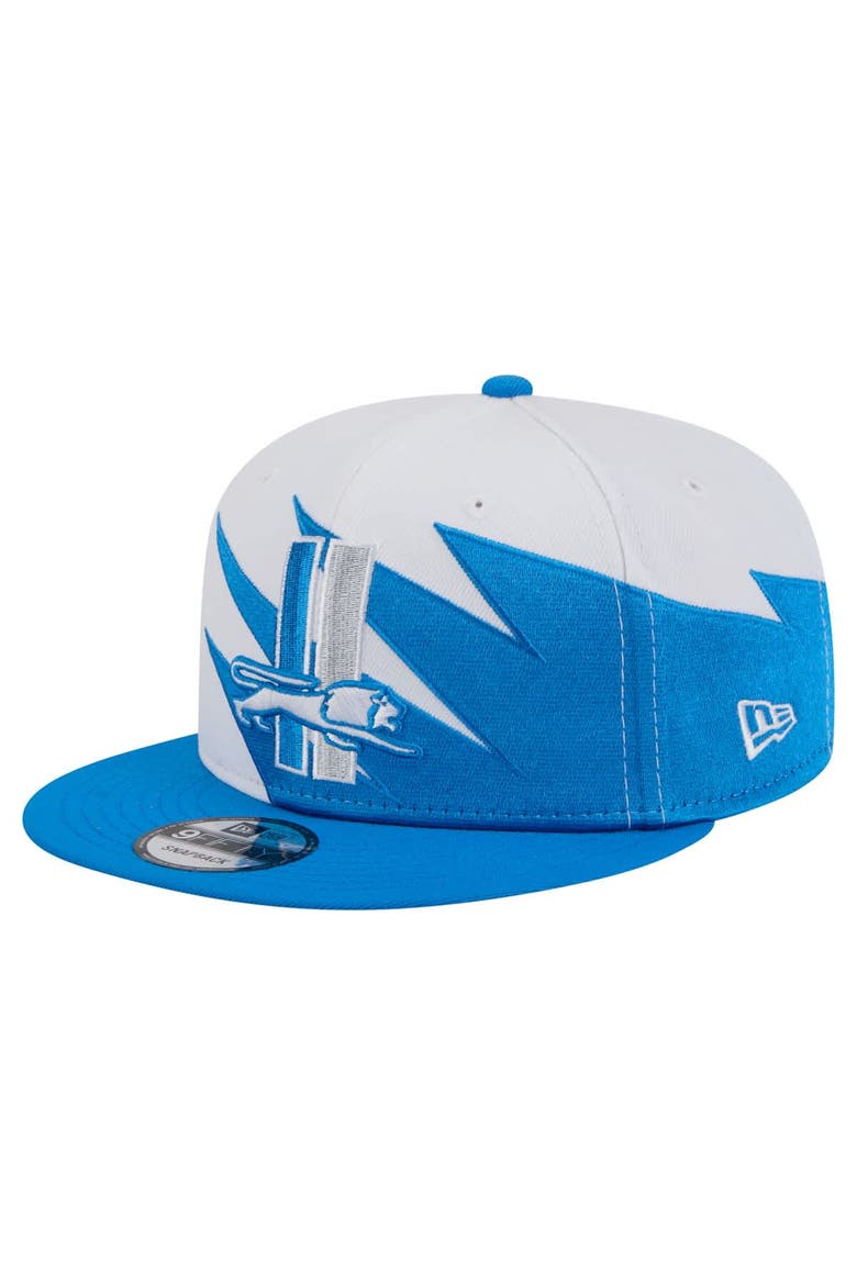 Men's New Era Blue Detroit Lions Throwback Jagged 9FiFTY Snapback Hat, Main, color, Blue