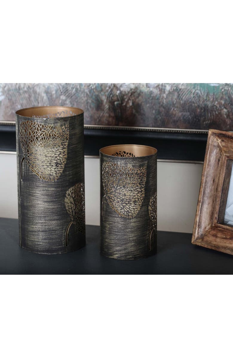 SONOMA SAGE HOME Bronze/Brass Contemporary Iron Candle Lanterns - Set of 3, Alternate, color, 