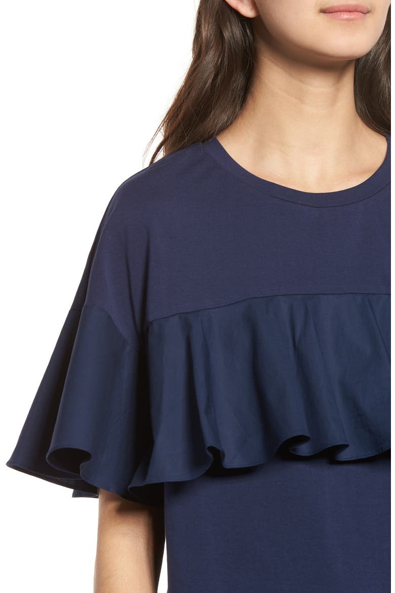 Ruffle Tee, Alternate, color, NAVY