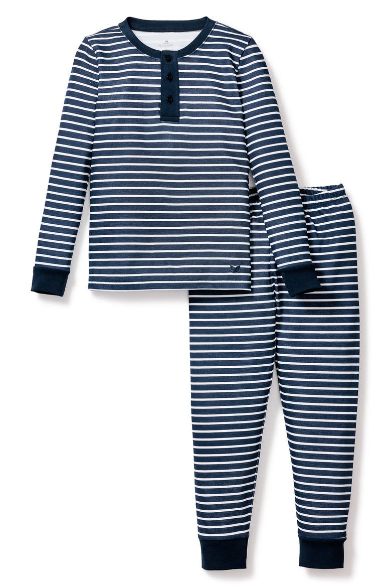 Kids' Pima Cotton Long Pajamas, Main, color, NAVY