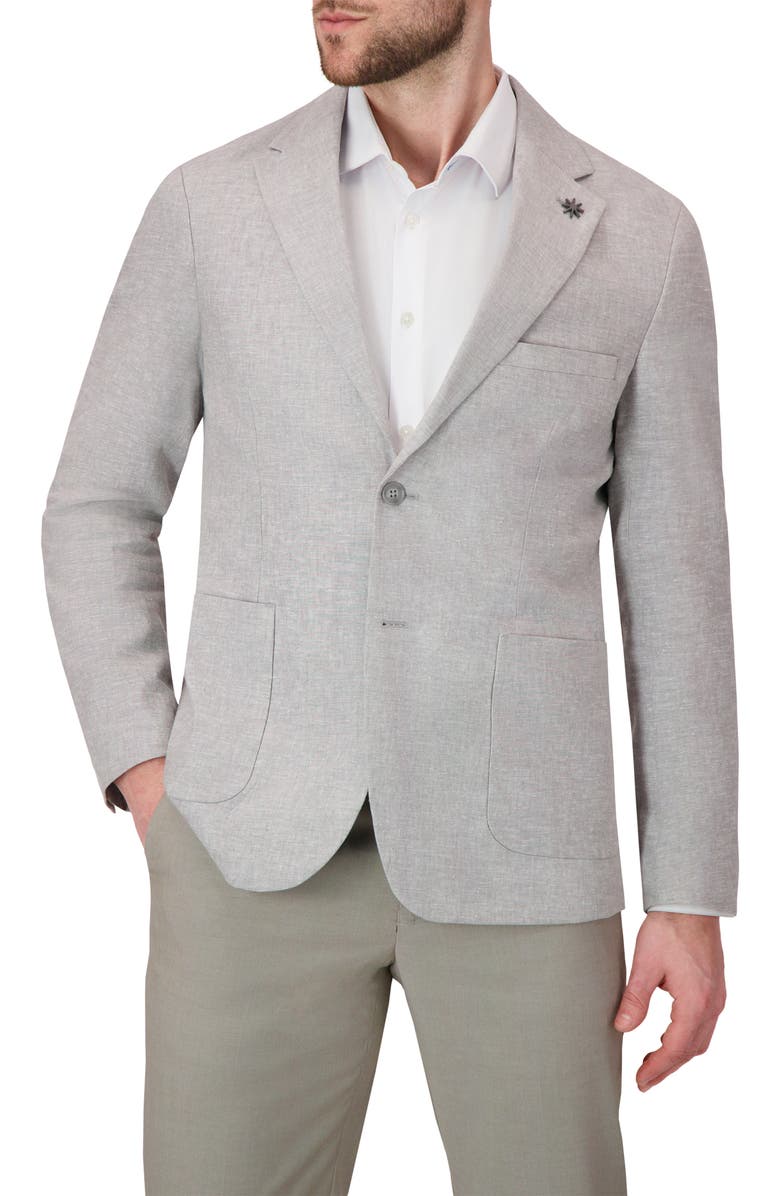 Report Collection Linen & Cotton Blend Sport Coat, Main, color, Grey
