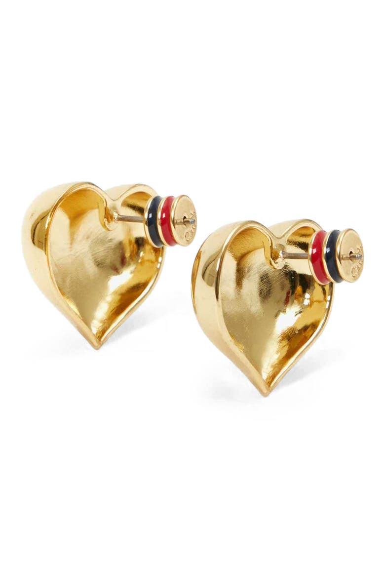 Mylar Heart Earrings, Alternate, color, GOLD