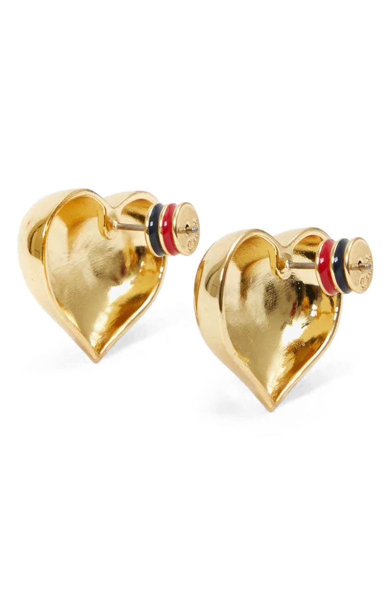 Clare V. Mylar Heart Earrings, Alternate, color, Gold