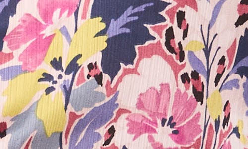 Shop Vince Camuto Floral Satin Button-up Shirt In Violet Blush
