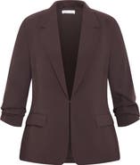 City Chic Abbie Ruched Sleeve Blazer