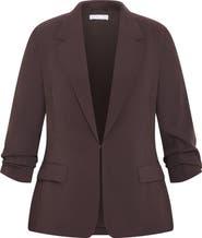 City Chic Abbie Ruched Sleeve Blazer