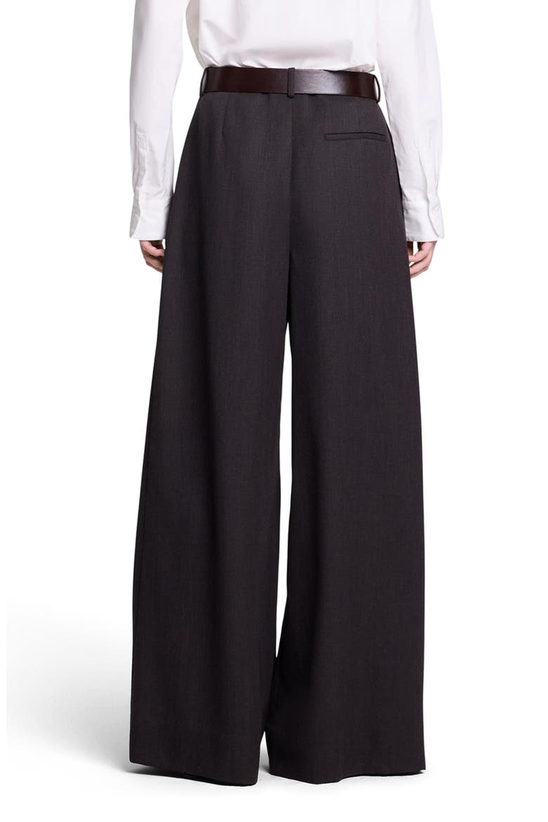 Gwen Wide Leg Wool Trousers, Alternate, color, DARK CHOCOLATE