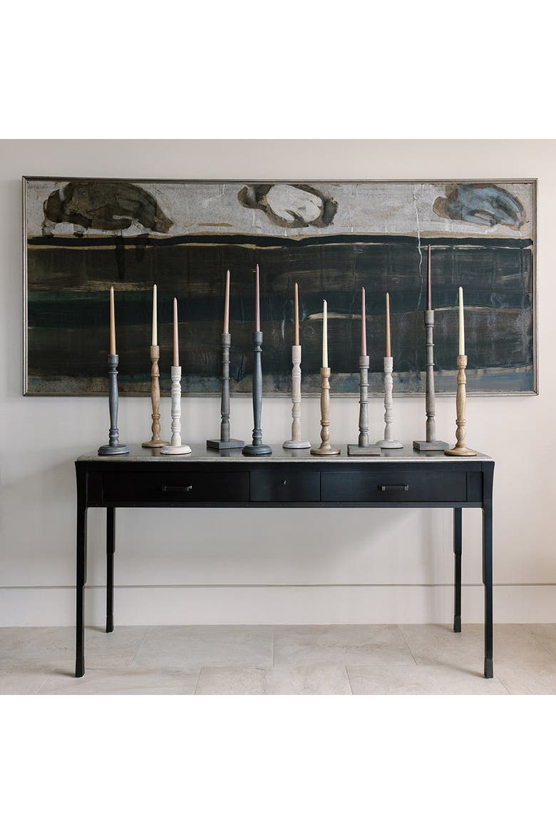 Tapered Candle Holder, Natural Wood, Alternate, color, Earth tones