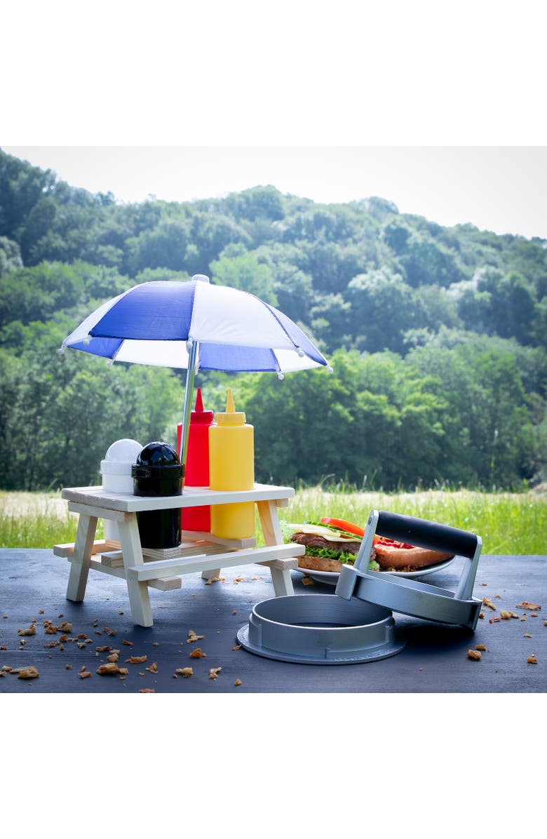 Kuchenprofi Picnic Condiment Set for Ketchup, Mustard, Salt & Pepper, 6 Piece Set, Alternate, color, Multicolored