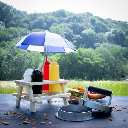 Kuchenprofi Picnic Condiment Set For Ketchup, Mustard, Salt & Pepper, 6 Piece Set In Multicolored
