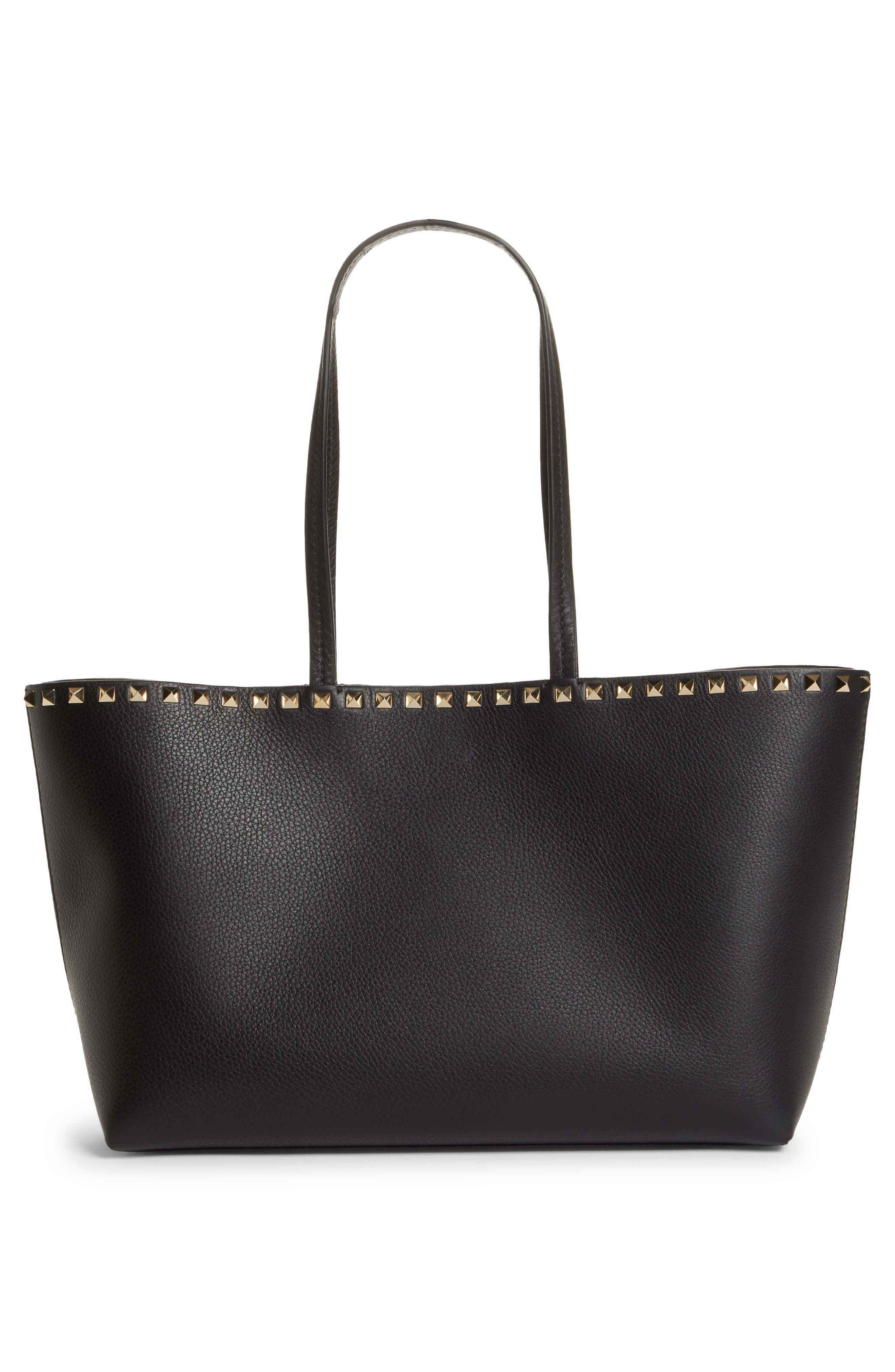 Valentino Garavani Small Rockstud Leather Tote, Alternate, color, 