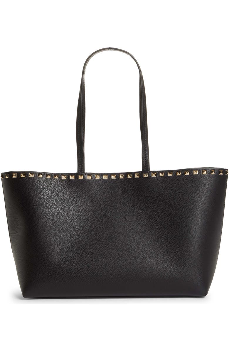 Valentino Garavani Small Rockstud Leather Tote, Alternate, color,