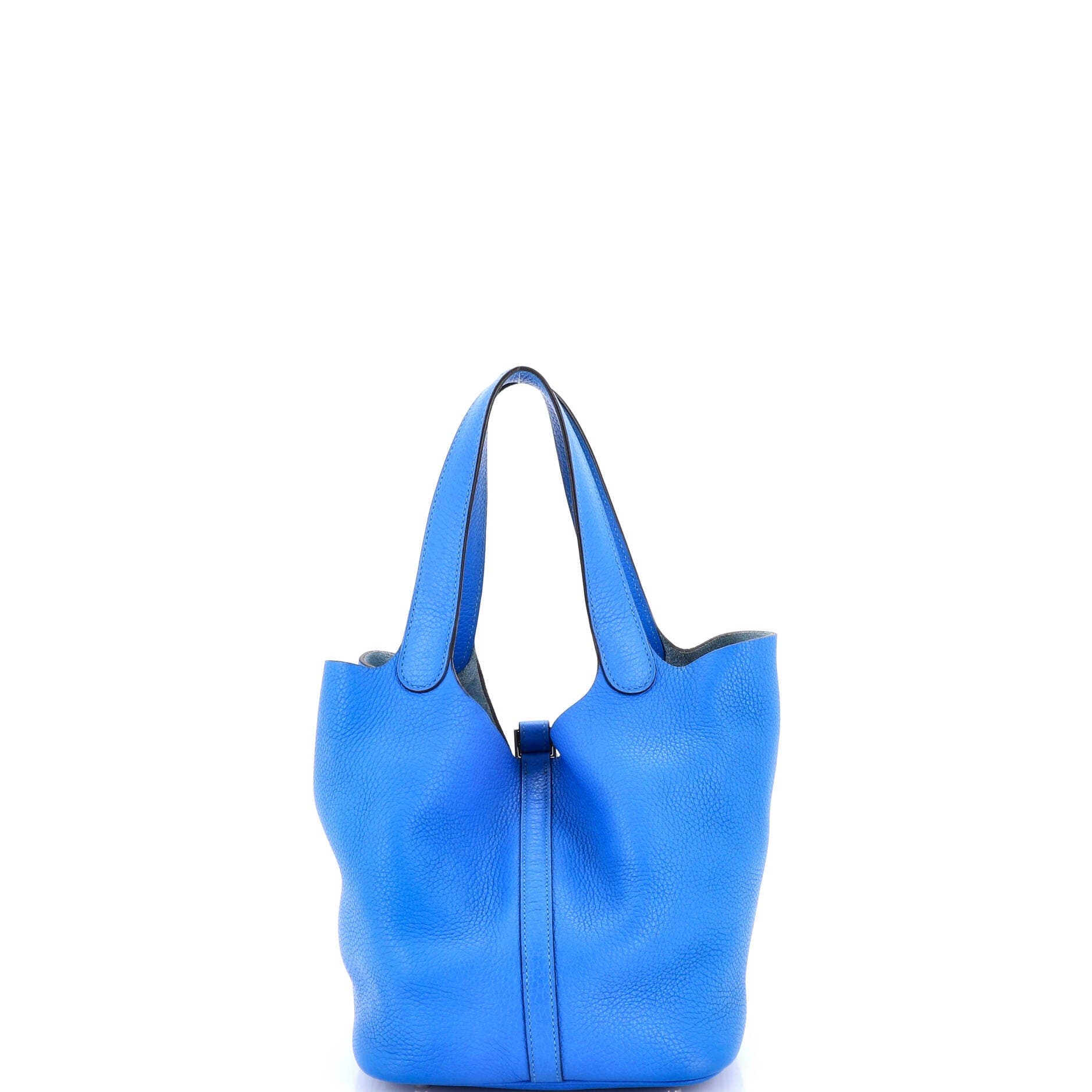 Pre-Owned Hermes Picotin Lock Bag Clemence MM, Alternate, color, Bleu Hydra