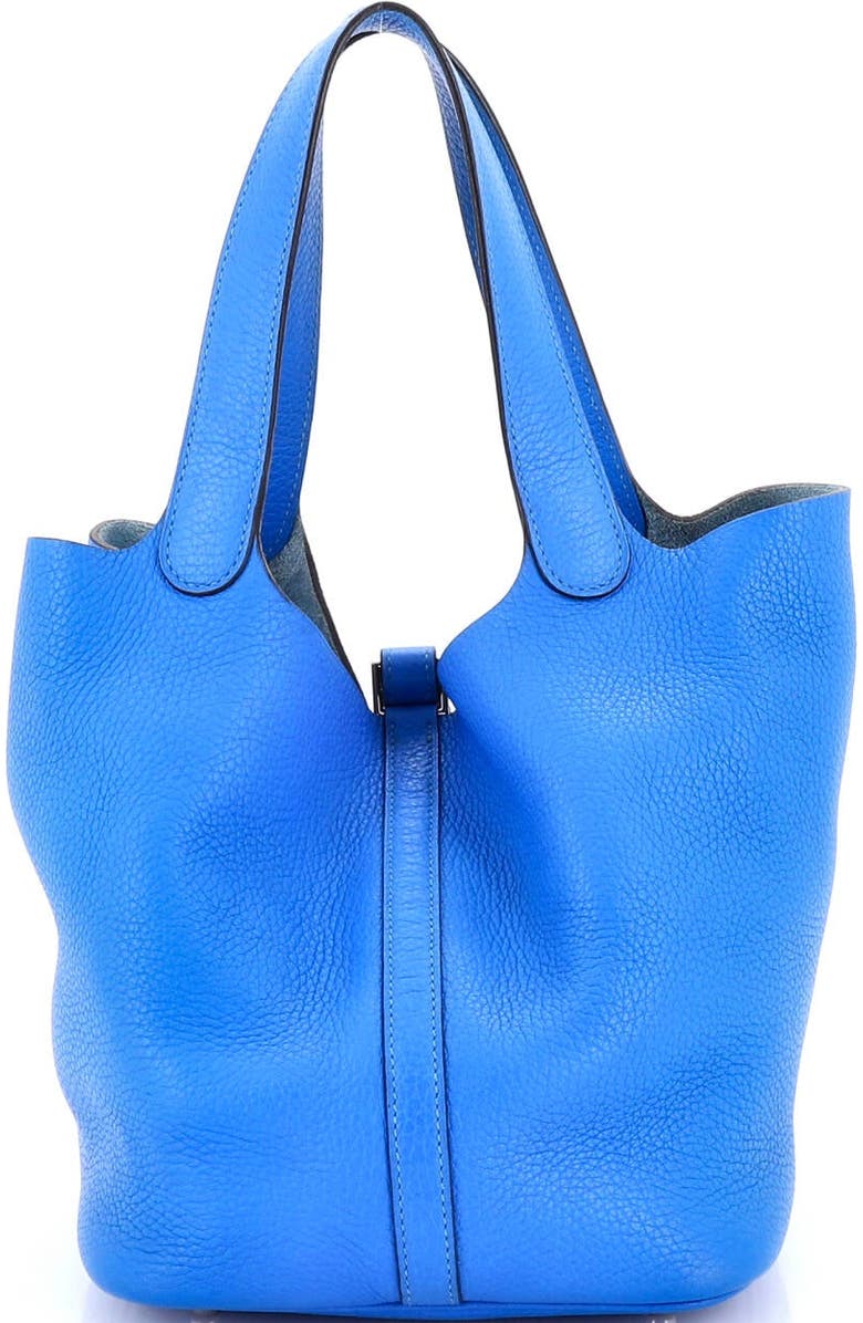 Pre-Owned Hermes Picotin Lock Bag Clemence MM, Alternate, color, Bleu Hydra