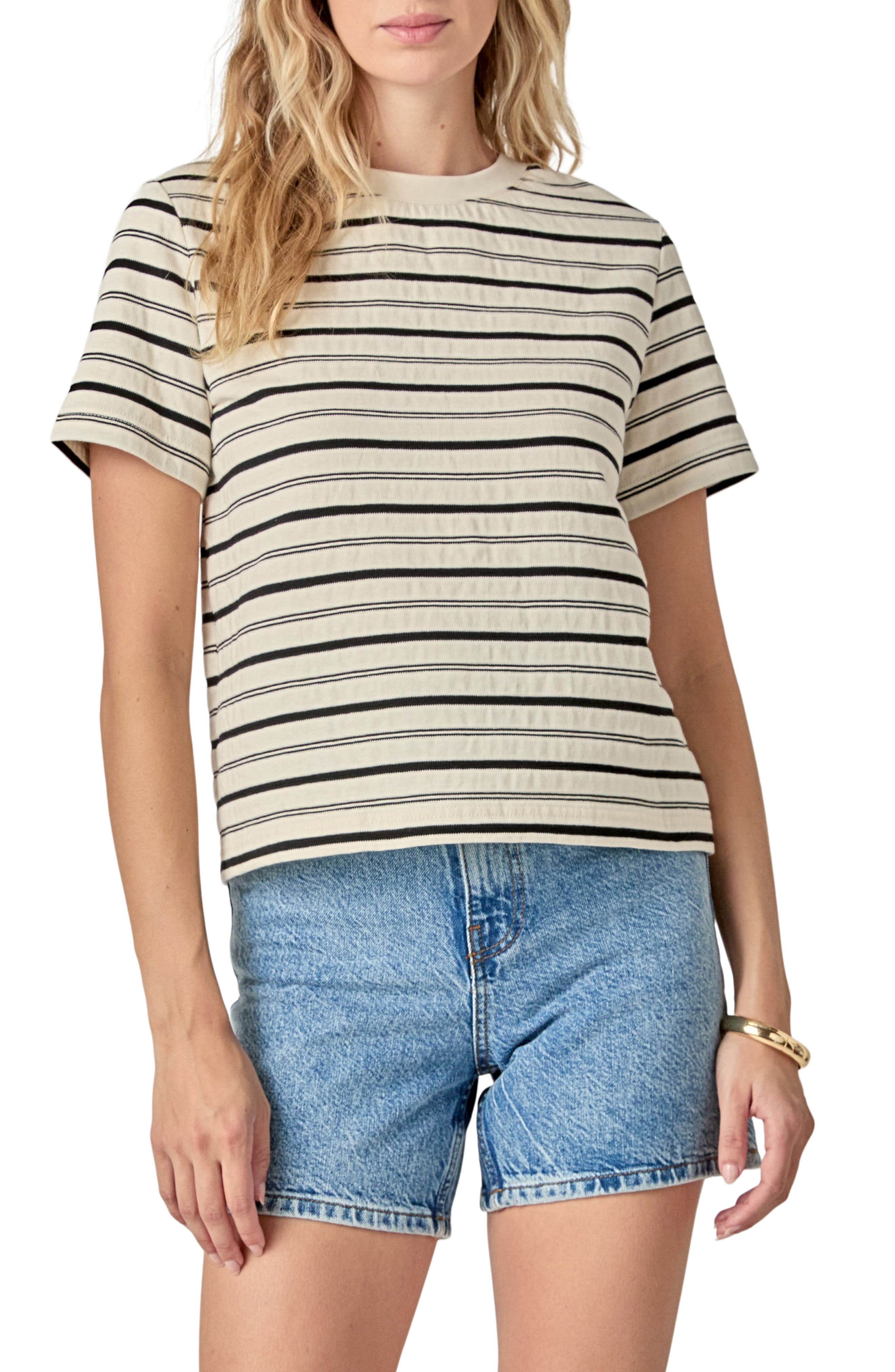 English Factory Stripe Cotton T-Shirt