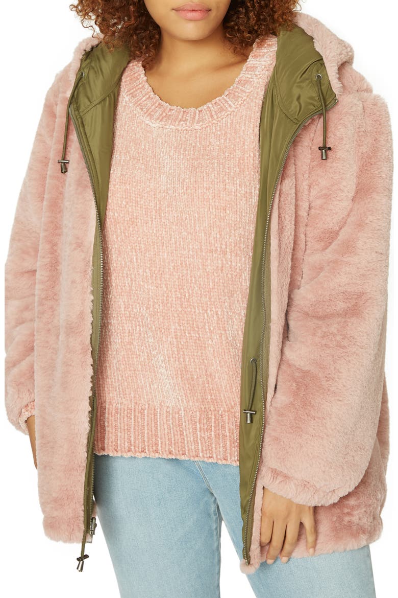 Faux Fur Snug Reversible Mini Parka, Alternate, color, PRSPRTY GR