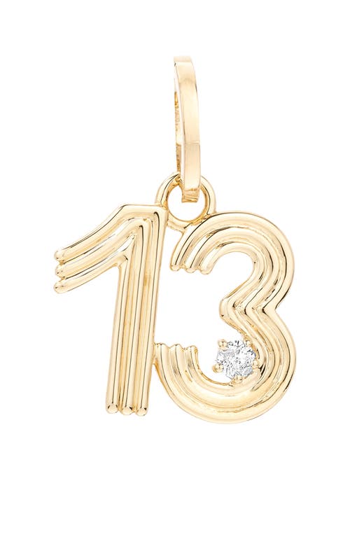 Adina Reyter Groovy Number Charm Pendant In Gold