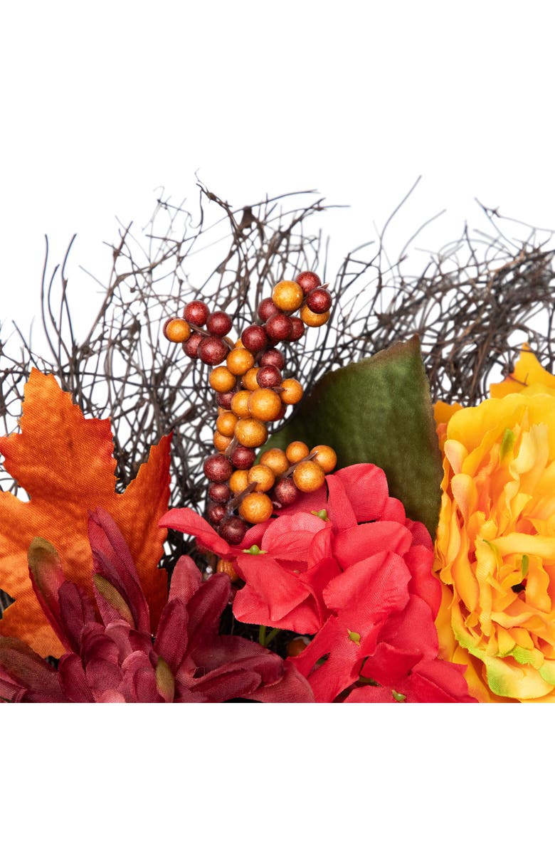 Northlight Peony and Mum Artificial Fall Harvest Wreath - 24", Alternate, color, 