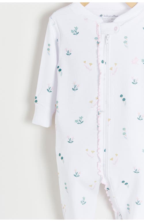 Shop Babycottons Mila Zip Footed Pajama In Pink