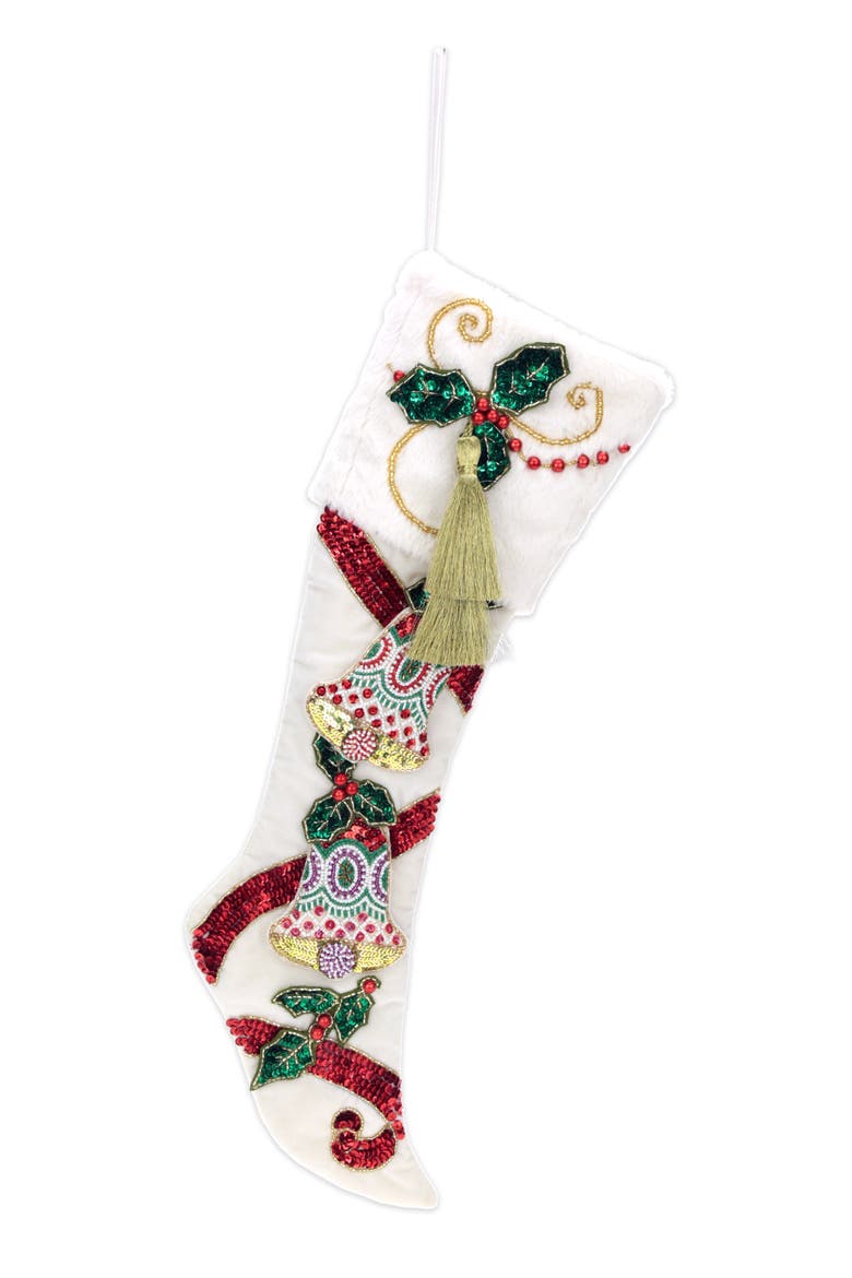 Bells Berry Stocking, Main, color, White