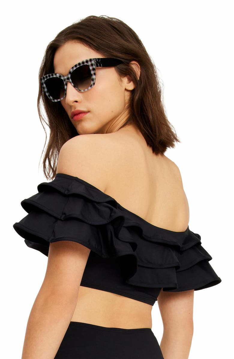Kate Spade New York Ruffle Bikini Top, Alternate, color, 