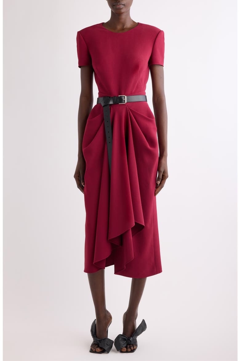 Wrapped Cady Midi Dress, Main, color, RED CHERRY