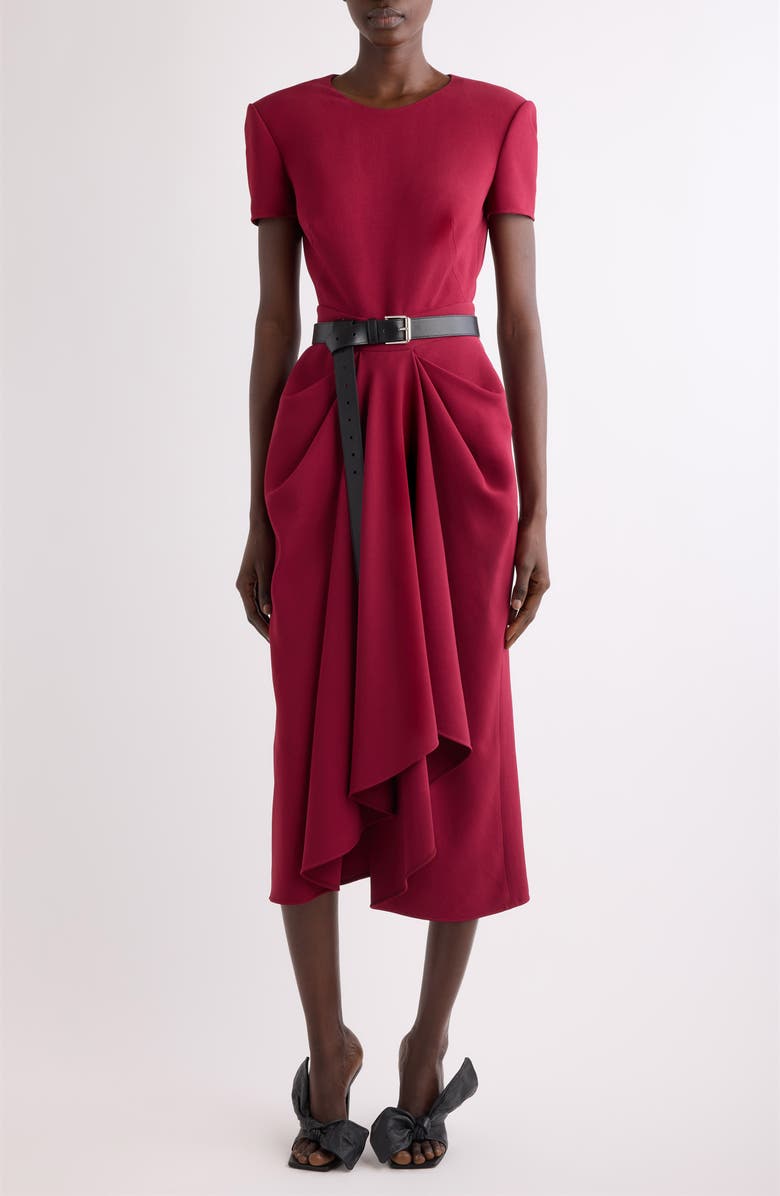 Givenchy Wrapped Cady Midi Dress, Main, color, Red Cherry