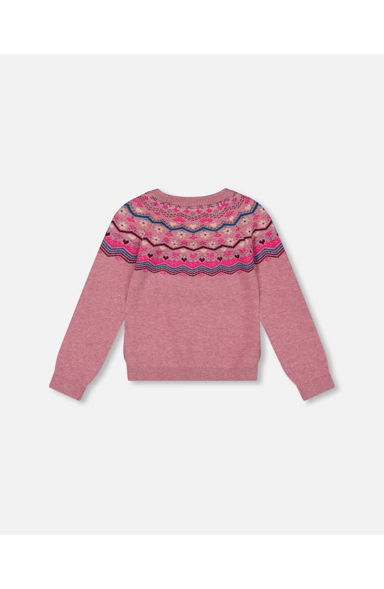 Deux par Deux Little Girl's Fairisle Sweater Lavender, Alternate, color, 