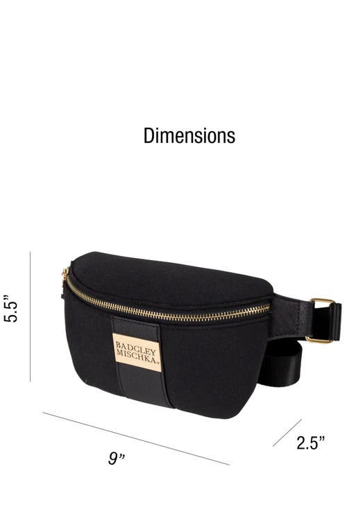 Badgley Mischka Sage Scuba And Vegan Leather Belt Bag In Black