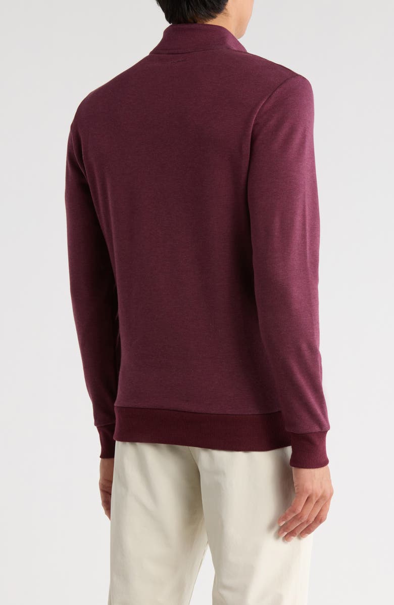 TravisMathew Cloud Quarter Zip 2.0 Sweatshirt, Alternate, color, Heather Dark Red