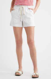 Cotton & Linen Blend Paperbag Waist Shorts