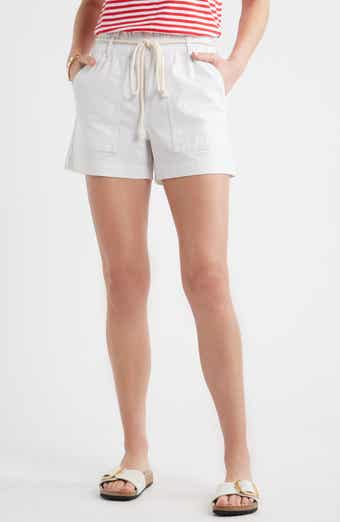 Cotton & Linen Blend Paperbag Waist Shorts