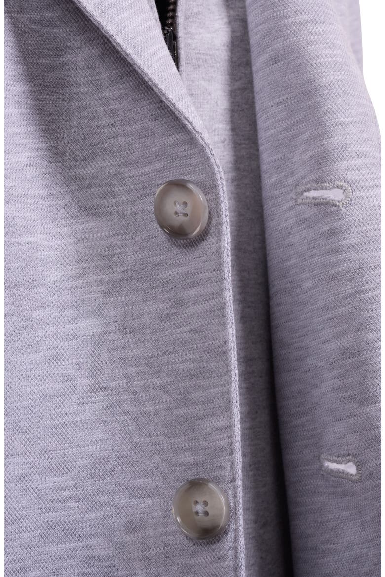 Cotton Mélange Piqué Blazer with Removable Hooded Bib, Alternate, color, PLATINUM