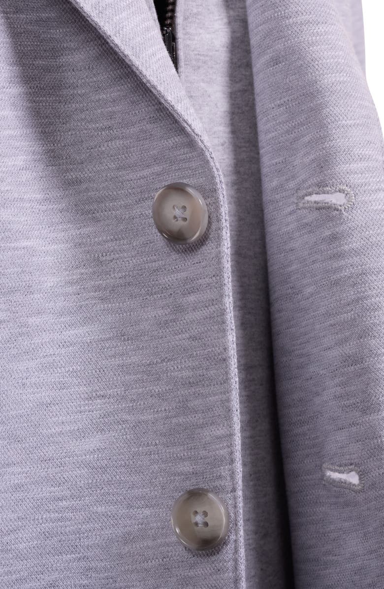 Bugatchi Cotton Mélange Piqué Blazer with Removable Hooded Bib, Alternate, color, Platinum