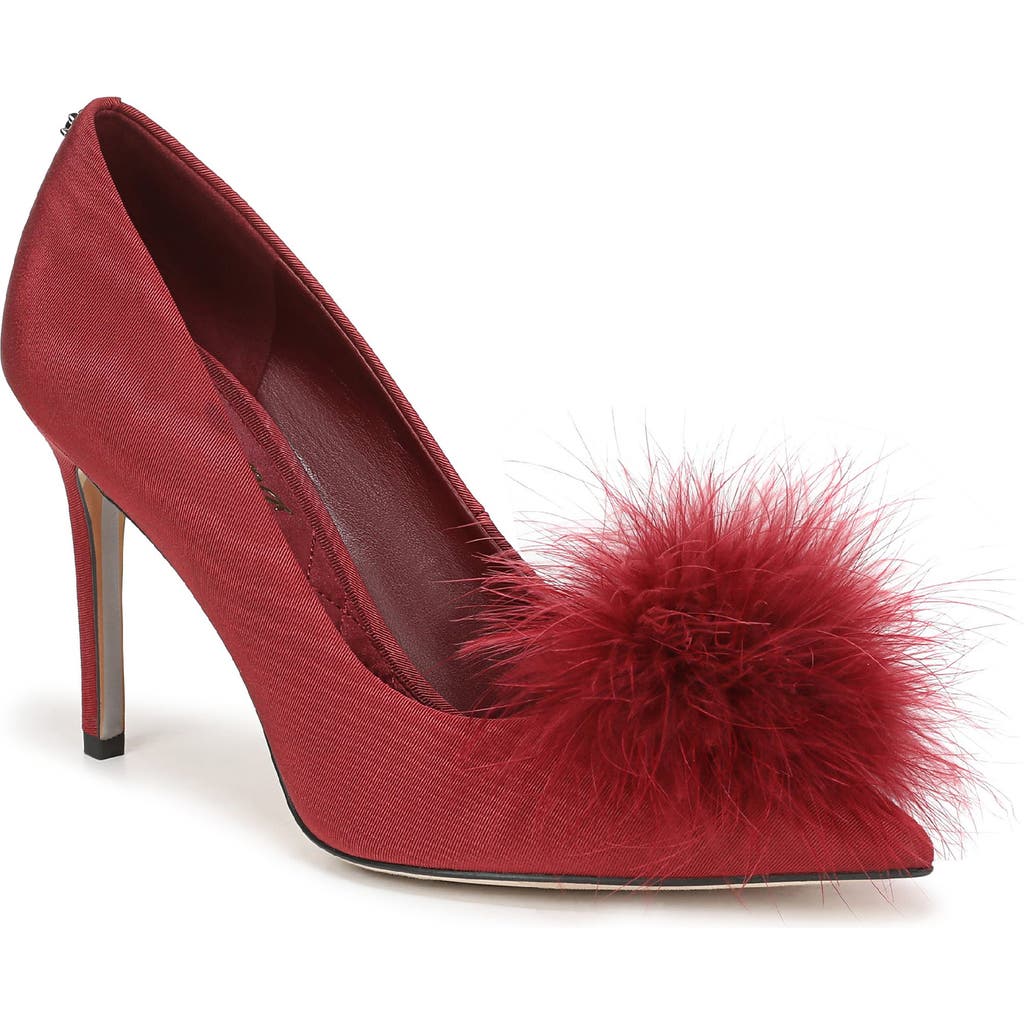 Sam Edelman Hazel Feather Embellished Pump In Red