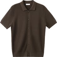 MANGO Cotton Piqué Button-Up Shirt