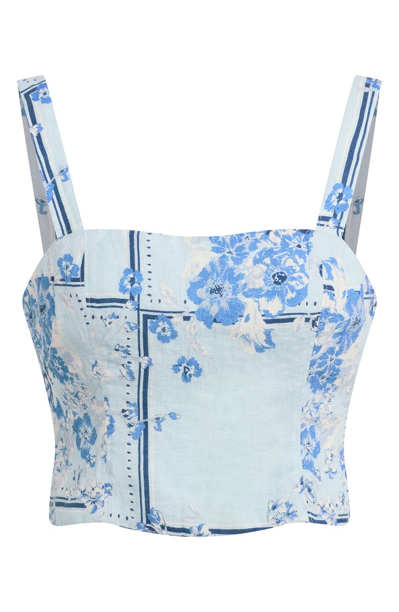 Favorite Daughter There For You Linen Crop Top, Alternate, color, Floral Scarf