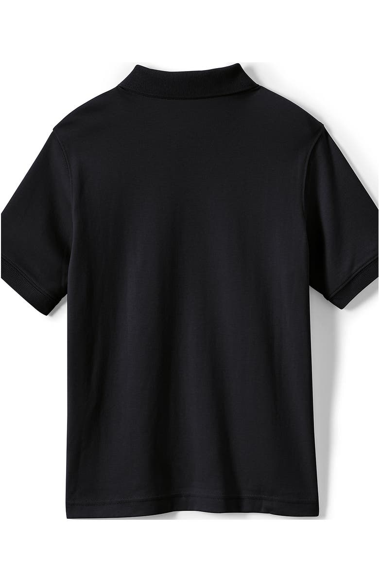 Lands' End School Uniform Kids Short Sleeve Interlock Polo Shirt, Alternate, color, Black