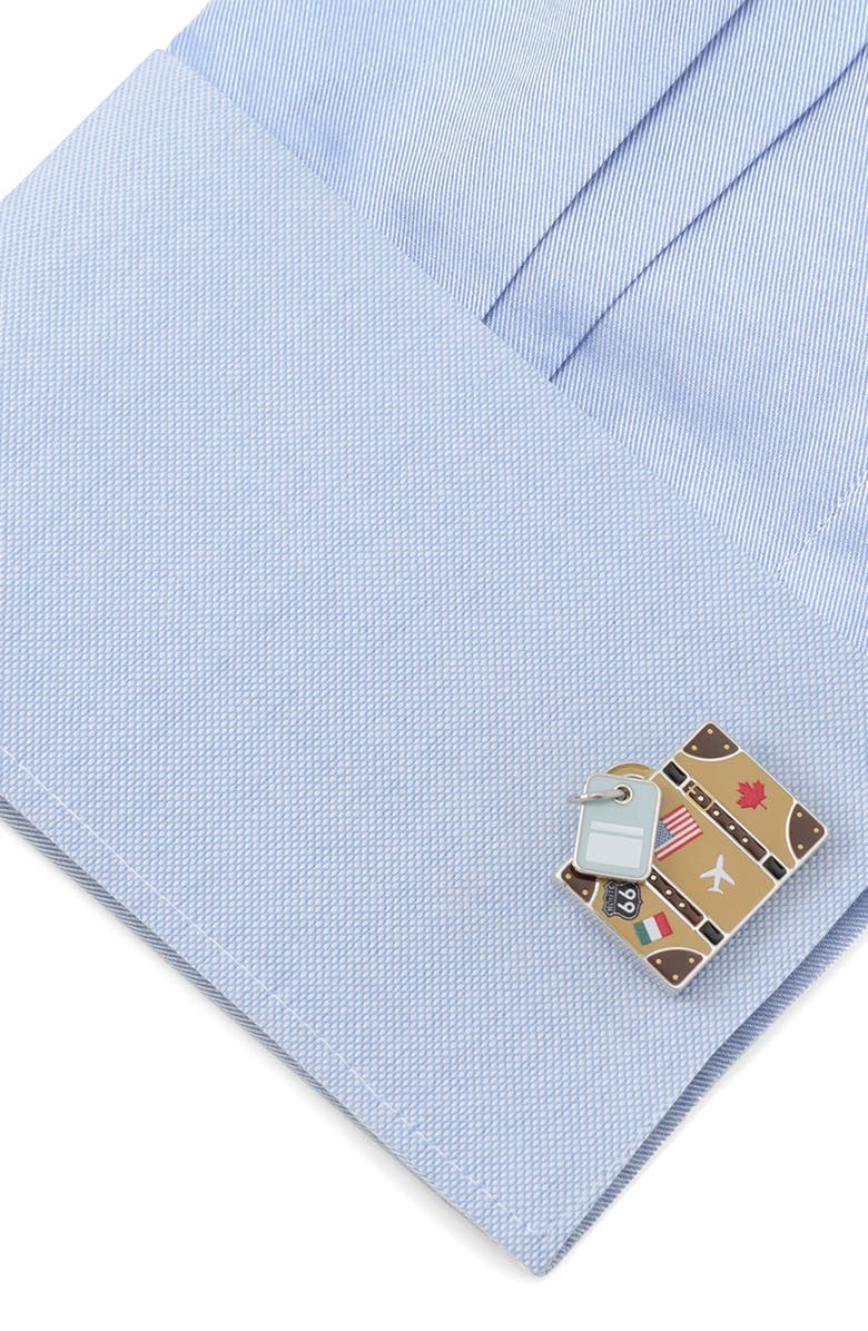 Cufflinks, Inc. Traveler Suitcase Cuff Links, Alternate, color, Tan