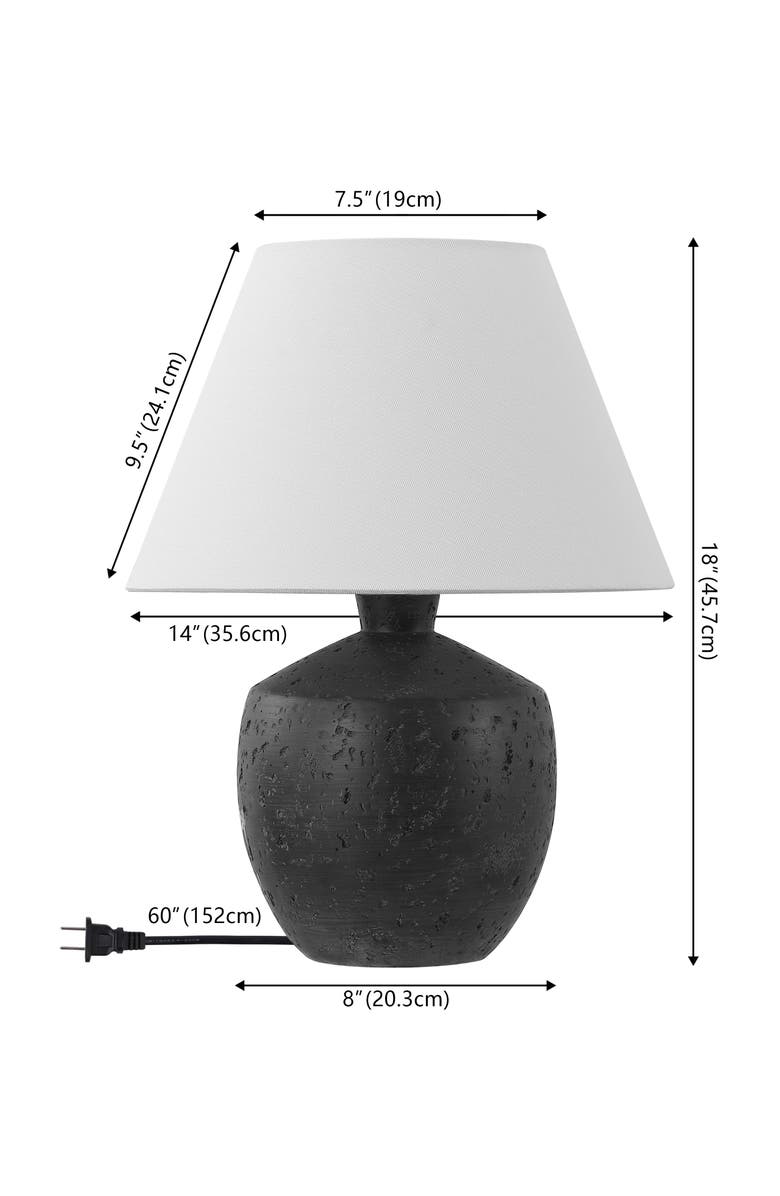 JONATHAN Y Myron 18" Minimalist Scandinavian Concrete Effect Resin/Iron LED Table Lamp, Alternate, color, Black