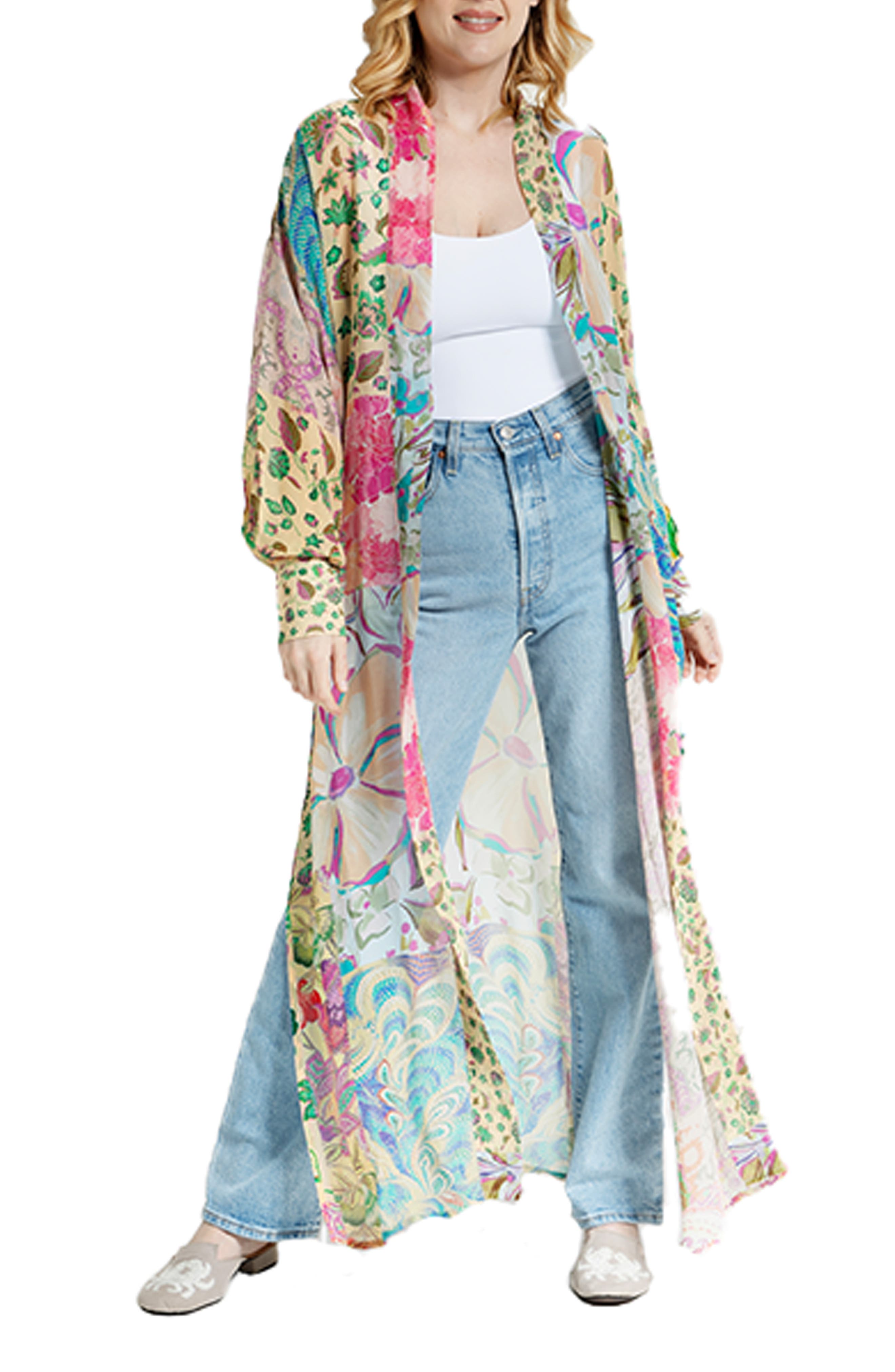 SAACHI Floral Print Cover-Up Kaftan