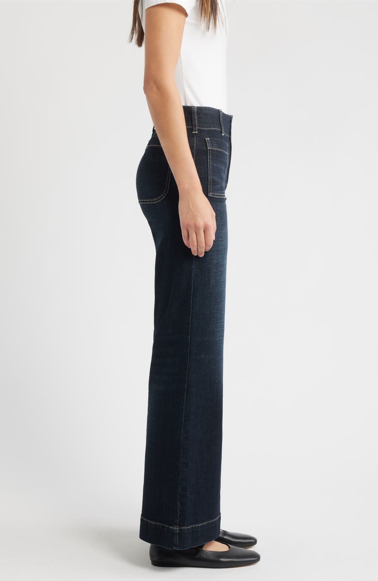 CITY BLUES Soho Patch Pocket Wide Leg Jeans, Alternate, color, Dark Whisker Wash