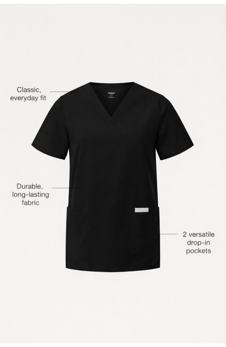 JAANUU UltraLAST Essential Performance Women's 6-Pocket Scrub Set, Alternate, color, Black