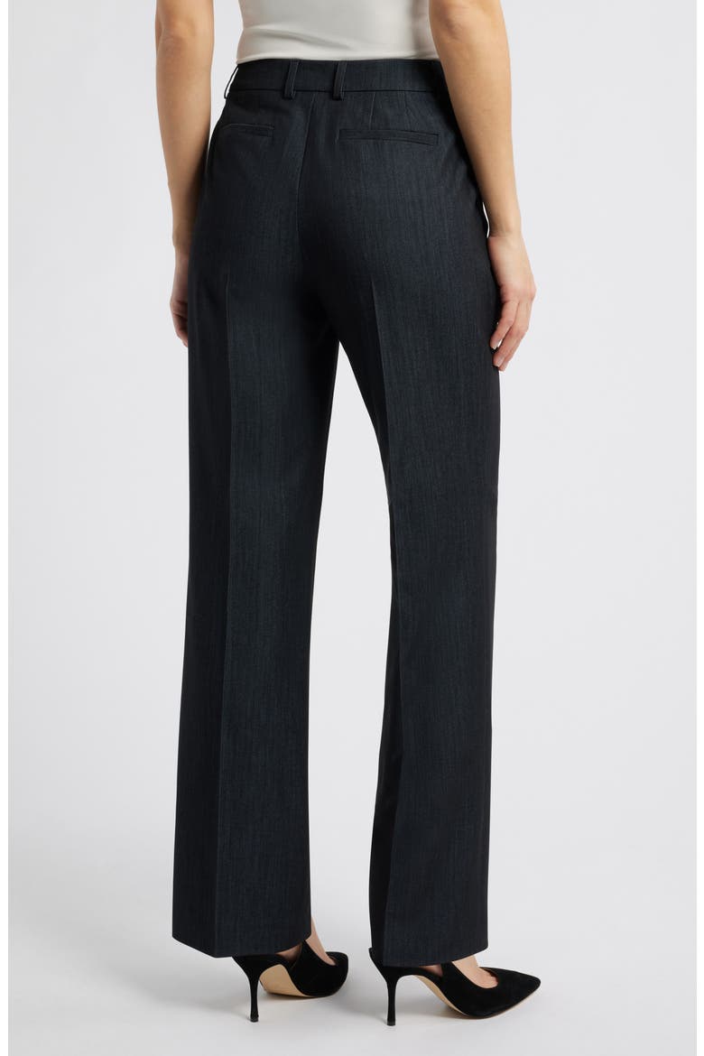 Flat Front Mid Rise Wide Leg Pants, Alternate, color, NAVY COMBO