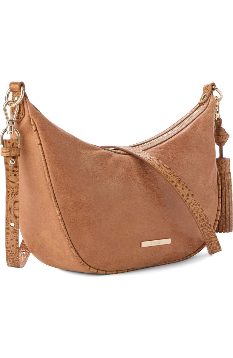 Brahmin Percy Leather Shoulder Bag, Alternate, color, Tan