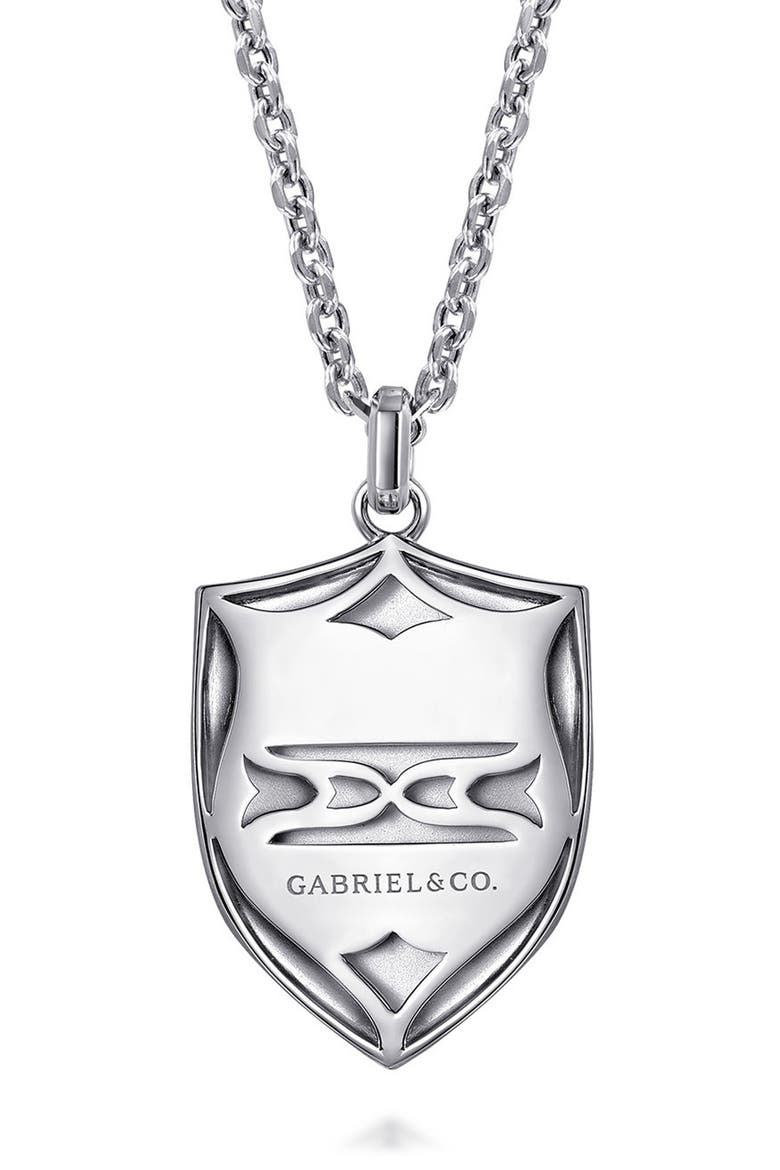 Modern Relics Sterling Silver Shield Pendant Necklace, Alternate, color, STERLING SILVER