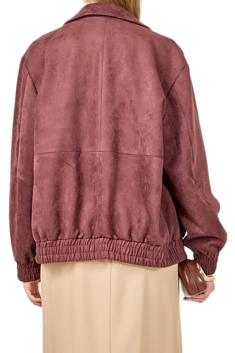 Faux Suede Work Jacket, Alternate, color, MALBEC