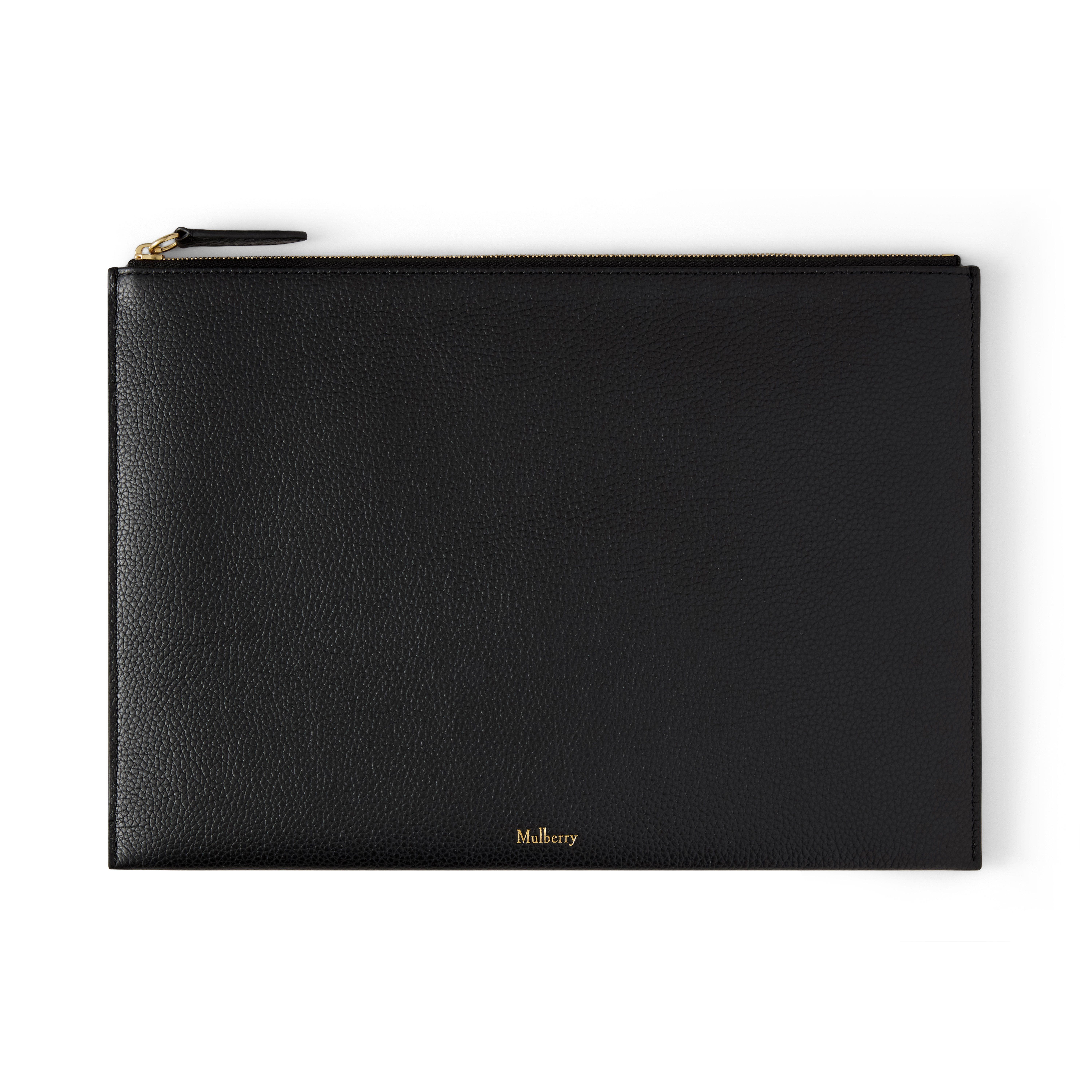 Zipped Flat Pouch, Main, color, Black